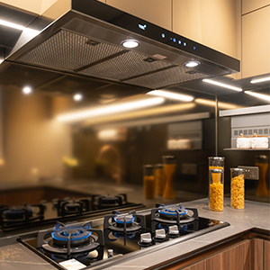 TGC, mega flame, built-in hob, range hood