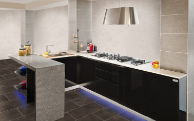 A mysterious yet modern kitchen