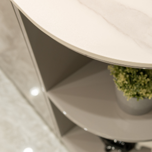 Curved-lined cabinet